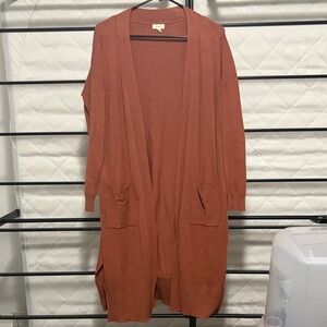 Debut Terracotta Open-Front Cardigan